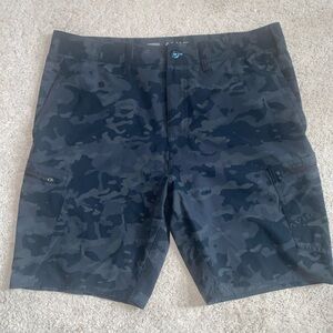 Men's Black Gray Camo Cargo Shorts